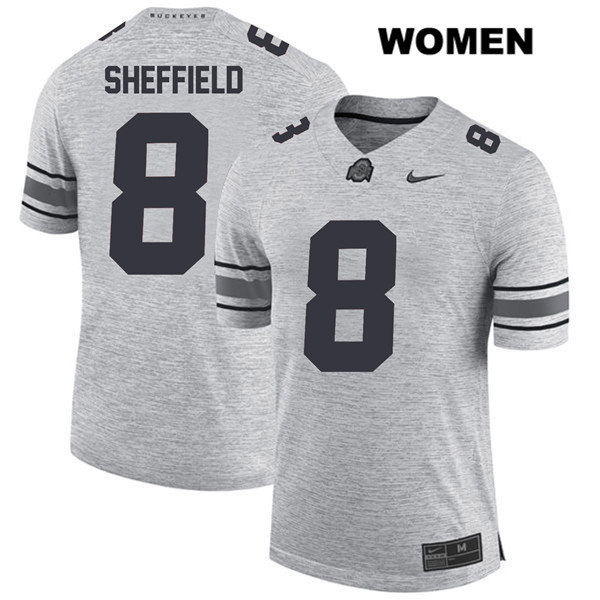Ohio State Buckeyes Women's Kendall Sheffield #8 Gray Authentic Nike College NCAA Stitched Football Jersey DN19E83BQ